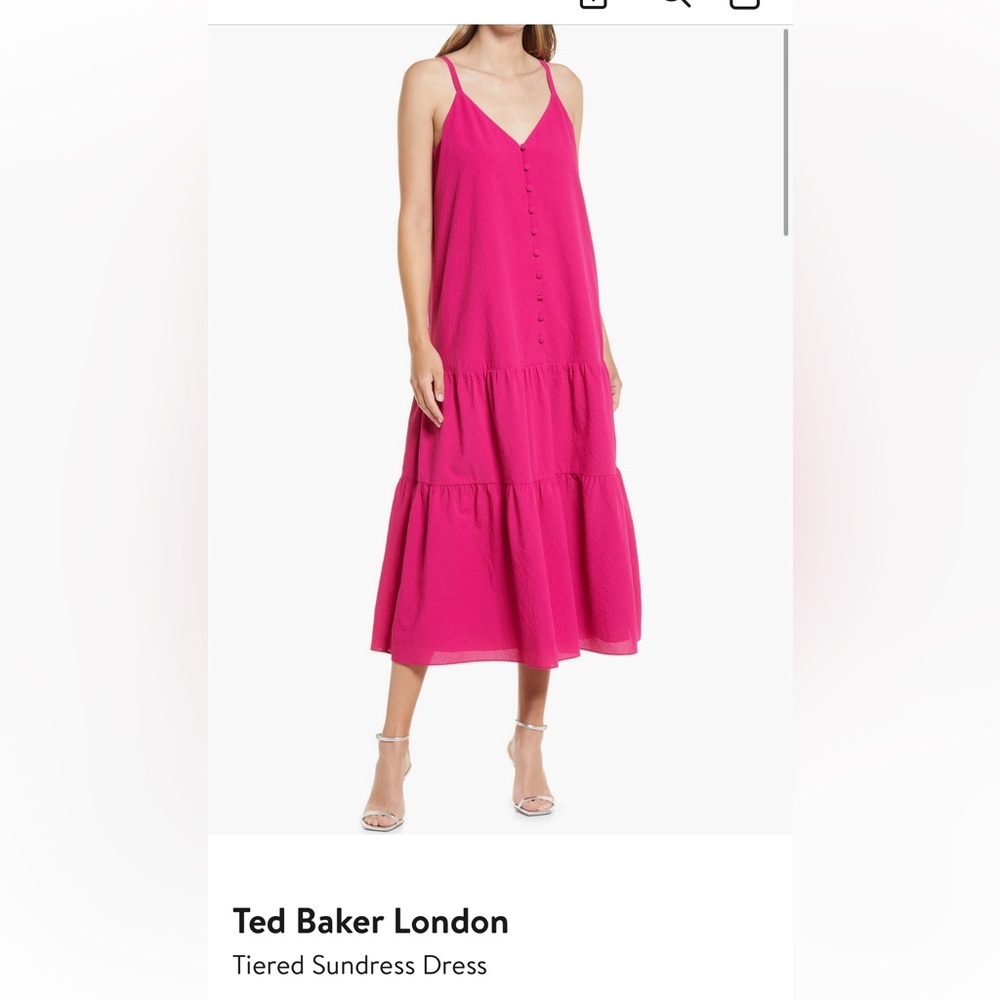 Ted Baker Fuchsia Tiered Sundress Sz 2